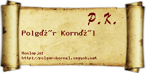 Polgár Kornél névjegykártya